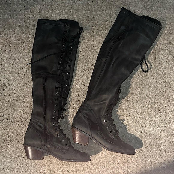 Free people knee high lace up boots - Picture 1 of 5